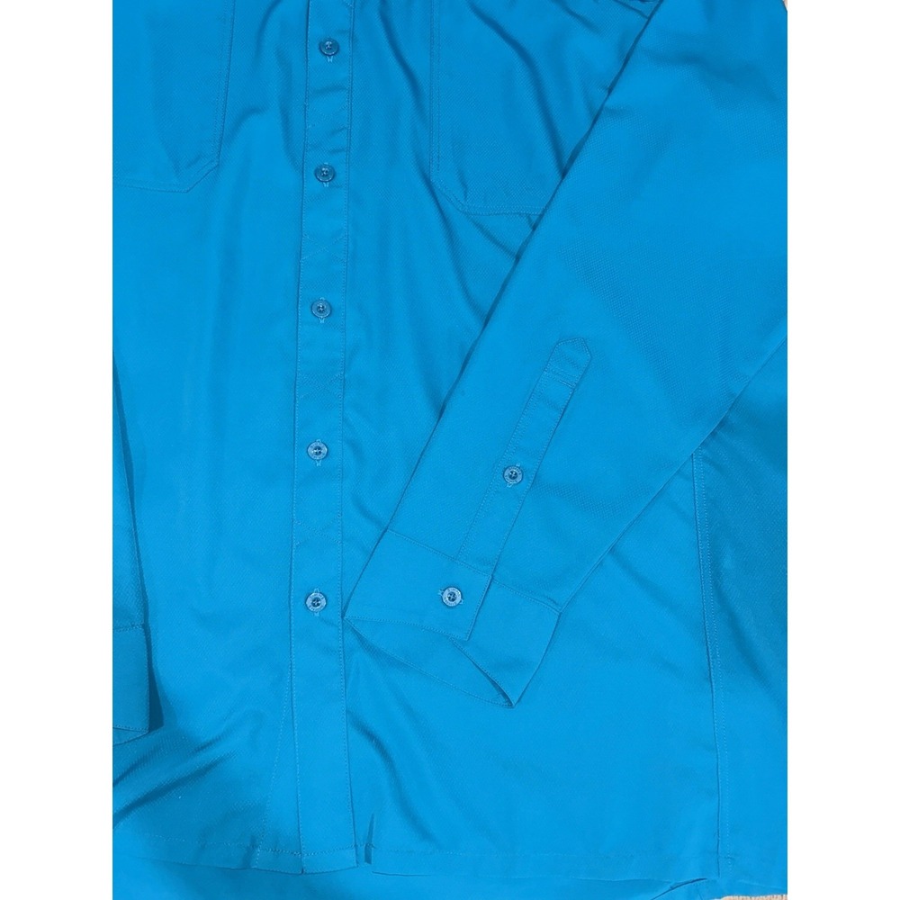 Simms Fishing Shirt Men's 2XL Teal Long Sleeve Vented Outdoors Performance - Picture 7 of 10